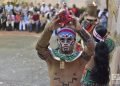 Ritual previo al juego de Pelota Maya celebrado en La Habana. Foto: Otmaro Rodríguez.