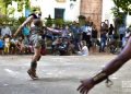 Juego de Pelota Maya celebrado en La Habana. Foto: Otmaro Rodríguez.