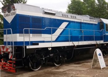 Locomotora rusa del modelo TGM8, como las llegadas el 2 de octubre de 2019 a La Habana como parte de un convenio entre Cuba y Rusia para la modernización del ferrocarril cubano. Foto: sputniknews.com