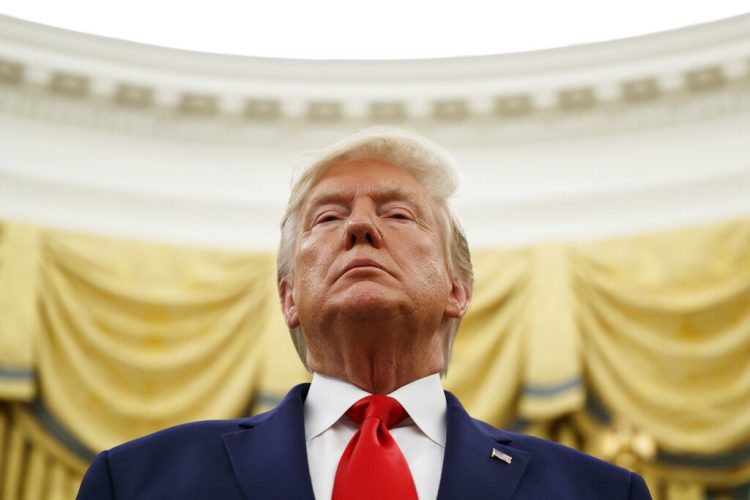 Esta foto de archivo del 24 de octubre del 2019 muestra al presidente Donald Trump durante una ceremonia en la Oficina Oval de la Casa Blanca en Washington. Foto: Alex Brandon/AP