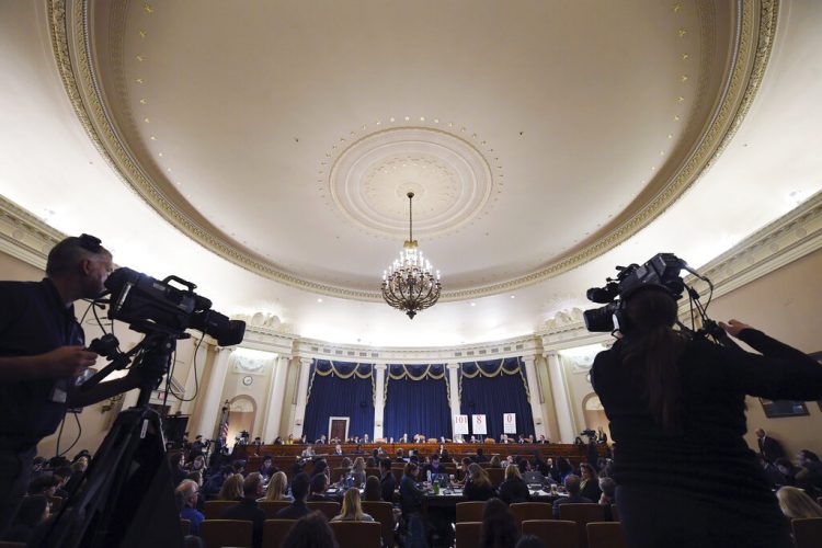 Audiencia en el Capitolio, Washington, 21 de noviembre de 2019.   (Matt McClain/Pool via AP)