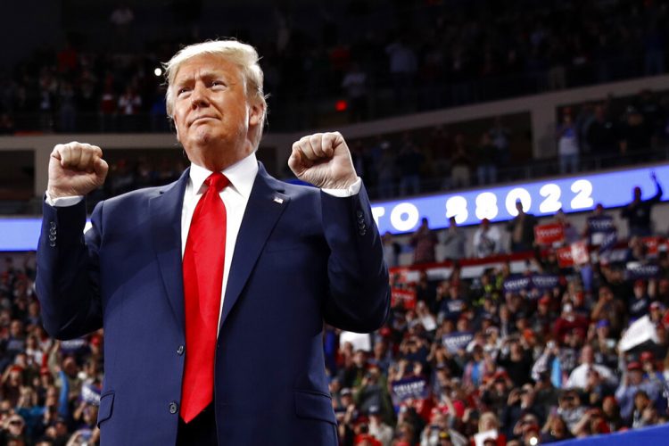 El presidente Donald Trump en un mitin de campaña, el martes 10 de diciembre de 2019, en Hershey, Pensilvania. Foto: Patrick Semansky / AP.