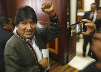 El expresidente de Bolivia, Evo Morales, después de una conferencia de prensa en el club de periodistas en la Ciudad de México, el miércoles 27 de noviembre de 2019. Foto: Marco Ugarte/AP.