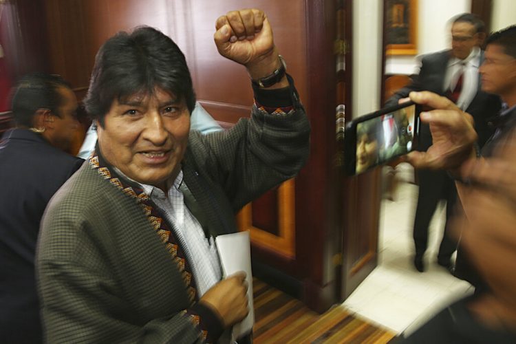 El expresidente de Bolivia, Evo Morales, después de una conferencia de prensa en el club de periodistas en la Ciudad de México, el miércoles 27 de noviembre de 2019. Foto: Marco Ugarte/AP.