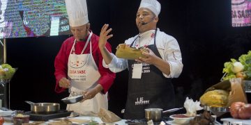 Clase práctica de cocina regional cubana durante el Taller Culinario Internacional Cuba Sabe 2020. Fotos: Otmaro Rodríguez.