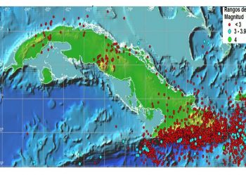 Mapa de la actividad sísmica durante 2019. Infografía: Prensa Latina.