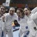 Las espadistas italianas celebran su triunfo en la Copa del Mundo de La Habana, el 12 de enero de 2019. Foto: @MaraNavarria / Twitter.