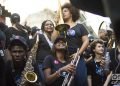 Desfile de artistas de Nueva Orleans y Cuba por la Habana Vieja como parte del 35 Festival Jazz Plaza, el 15 de enero de 2020. Foto: Otmaro Rodríguez.