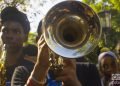 Desfile de artistas de Nueva Orleans y Cuba por la Habana Vieja como parte del 35 Festival Jazz Plaza, el 15 de enero de 2020. Foto: Otmaro Rodríguez.