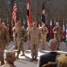 En esta fotografía del 14 de septiembre de 2019, elementos del ejército de Estados Unidos participan en una ceremonia en Bagdad, Irak. (AP Foto/Khalid Mohammed, Archivo)