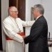 El presidente Miguel Díaz-Canel recibe al Cardenal Timothy Dolan, Arzobispo de Nueva York. Foto: Estudios Revolución.