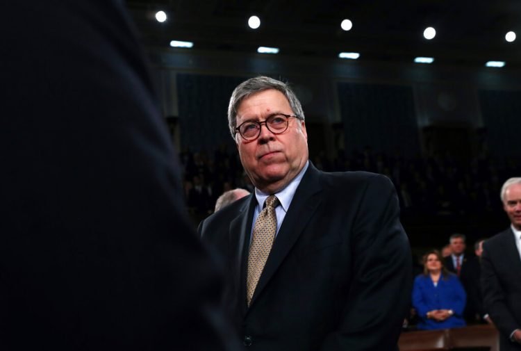 El secretario de Justicia de EEUU, William Barr. Foto: Leah Millis/Pool via AP.