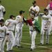 Los jugadores de México celebran la victoria 4-2 ante Puerto Rico en la Serie del Caribe, el domingo 2 de febrero de 2020, en San Juan, Puerto Rico. Foto: AP/Fernando Llano