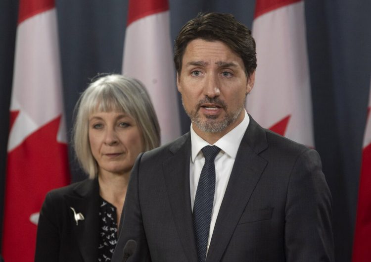 El primer ministro canadiense Justin Trudeau en una conferencia de prensa en Ottawa, el 11 de marzo de 2020. Foto: Adrian Wyld/The Canadian Press vía AP/Archivo.