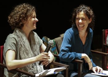 Las realizadoras Heidi Hassan y Patricia Pérez durante el Festival Internacional de Cine DocumentaMadrid. Foto: documentamadrid.com