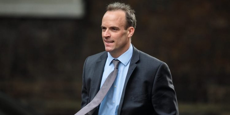 El ministro de Exteriores británico, Dominique Raab. Foto: The Morning Star.