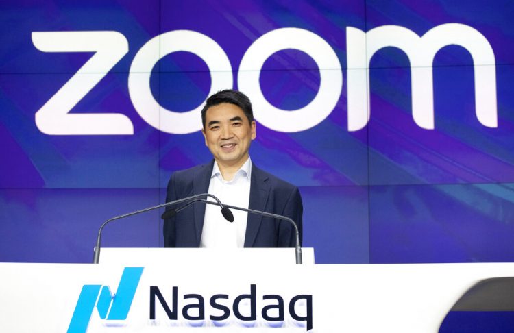 El CEO de Zoom, Eric Yuan, en la bolsa de Nueva York, el 18 de abril de 2019. Foto: AP Foto/Mark Lennihan, File.