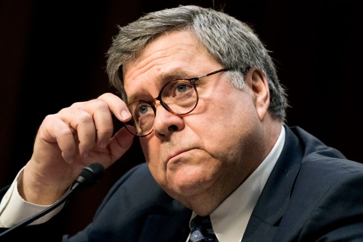 El fiscal general de EE.UU., William Barr. Foto: AP.