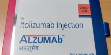 Medicamento Alzumab producido en la India por Biocon con la variante cubana del anticuerpo monoclonal humanizado Itolizumab. Foto: indiamart.com