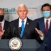 El vicepresidente de Estados Unidos, Mike Pence, habla en conferencia de prensa después de la mesa redonda con líderes universitarios e investigadores sobre el progreso de una vacuna contra el coronavirus, en Uhealth Don Soffer Clinical Research Center en Miami. Foto: CRISTOBAL HERRERA / EFE.