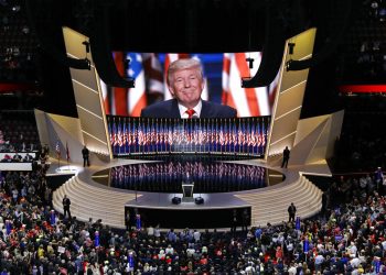 El candidato republicano a la Casa Blanca, Donald Trump, en el último día de la Convención Nacional Republicana, en Cleveland, el 21 de julio de 2016. (AP Foto/Patrick Semansky, File)