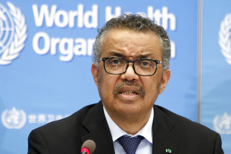 Tedros Adhanom Ghebreyesus, director general de la Organización Mundial de la Salud (OMS) atiende una conferencia de prensa sobre el COVID-19 en la sede de la OMS en Ginebra, Suiza, el 24 de febrero de 2020. Foto: Salvatore Di Nolfi/Keystone vía AP.