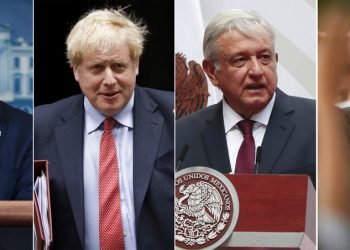 Esta imagen combinada muestra de izquierda a derecha al presidente de Estados Unidos, Donald J. Trump; el primer ministro británico, Boris Johnson; el presidente de México, Andrés Manuel López Obrador y el presidente de Brasil, Jair Bolsonaro. Los países que lideran las tablas de muertos por COVID-19 en todo el mundo no son los más pobres, ni los más ricos, ni siquiera los más densamente poblados. Pero tienen una cosa en común: líderes populistas y poco convencionales. Foto: AP.