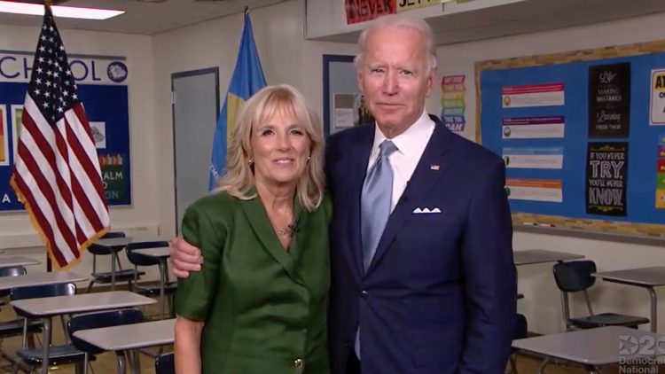 El candidato demócrata a la presidencia de Estados Unidos, Joe Biden, y su esposa Jill. Foto: CNN.