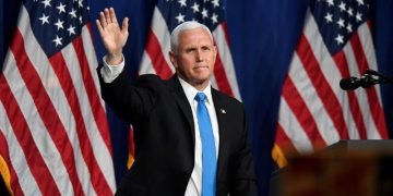 El vicepresidente Mike Pence durante la tercera noche de la Convención Nacional Republicana, Foto: Al Jazeera.