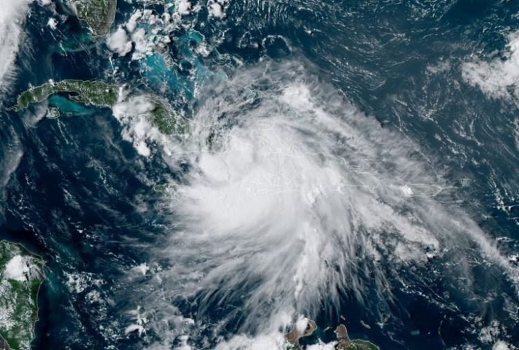 Tormenta tropical Laura en movimiento al sur de Cuba, el domingo 23 de agosto de 2020. Foto: Cubadebate.