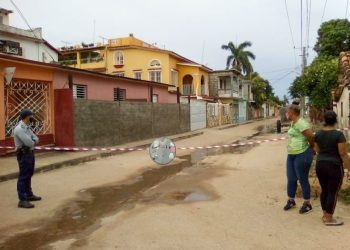 Zona en cuarentena en Sancti Spíritus. Foto: escambray.cu