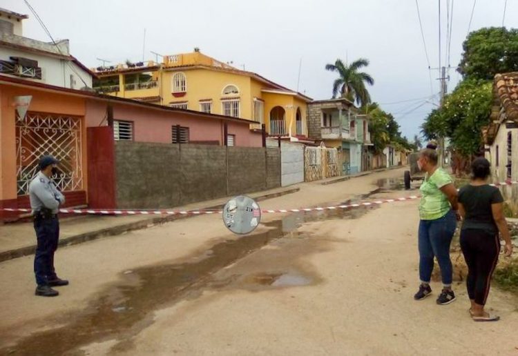 Zona en cuarentena en Sancti Spíritus. Foto: escambray.cu