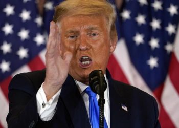 Trump declara fraude electoral. Foto: AP.