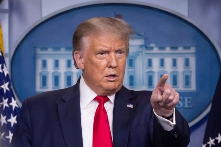 El presidente Trump frente a la prensa en la Casa Blanca, en Washington, el jueves 5 de noviembre. Foto: Alex Brandon / AP.