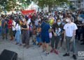 Concentración convocada por las organizaciones juveniles, para mostrar su apoyo al gobierno cubano, en el Parque Trillo de La Habana, la tarde de este domingo 29 de noviembre de 2020. Foto: Otmaro Rodríguez.