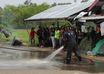 Campamento migrantes cubanos. Foto: Suriname Herald / Archivo.