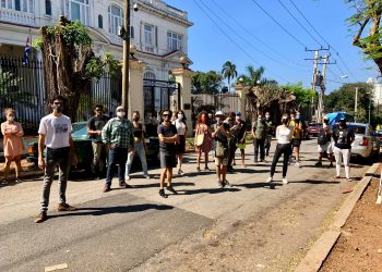 Sede del ministerio de Cultura, La Habana 27 de enero de 2021. Foto: Facebook 27N