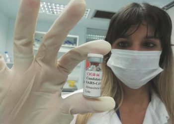 Candidato vacunal cubano Abdala contra la COVID-19. Foto: Agencia Cubana de Noticias (ACN).