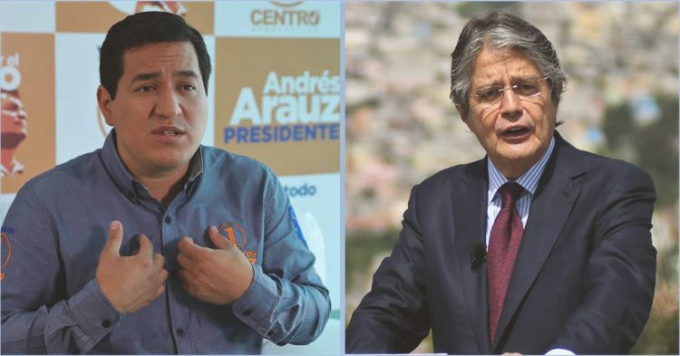 Arauz y Lasso, los candidatos que irán a balotage en abril. Foto: eluniverso.com