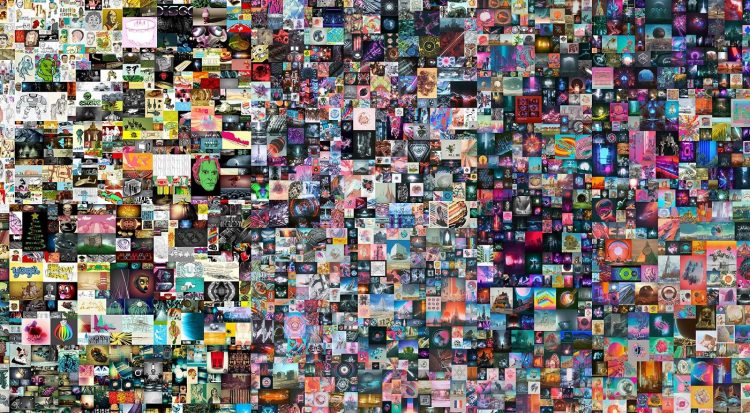 Detalle de la obra de Beeple, subastada por Christie's. Un gran collage de obras digitales dispuestas en Internet durante años. Foto: christies.com