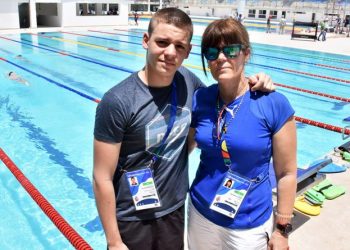 Rodolfo Falcón (hijo) y Luisa Mojarrieta, su mamá y entrenadora. Foto: 5 de Septiembre.