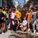 Los Datway junto al cantante Yomil en las calles de Centro Habana, donde presentan buena parte de sus coreografías. Foto: perfil de instagram oficial del grupo.