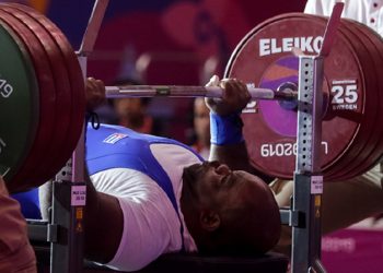 Oniger Drake en la final de 88-97 kg masculino de Para Pesas en la Villa Deportiva Nacional (VIDENA) durante los VI Juegos Parapanamericanos Lima 2019. Foto: Calixto N. Llanes/JIT/Archivo.