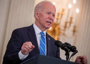 El presidente de EE.UU., Joe Biden, en un discurso en la Casa Blanca. Foto: Shawn Thew / EFE.