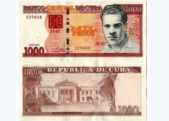 Un billete de mil pesos cubanos (CUP). Foto: ACN / Archivo.