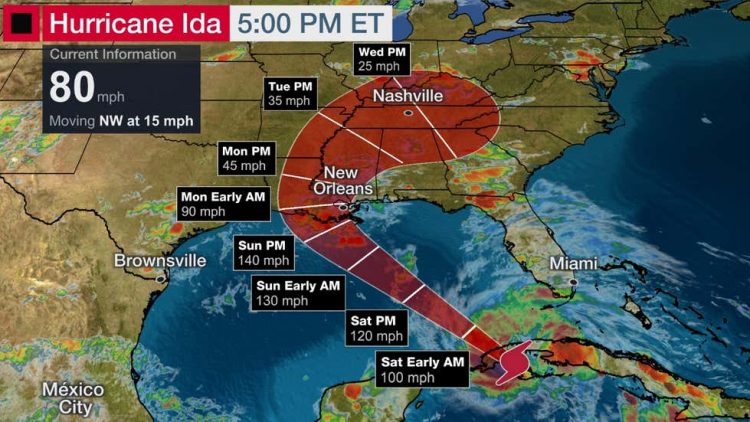 Mapa: The Weather Channel.