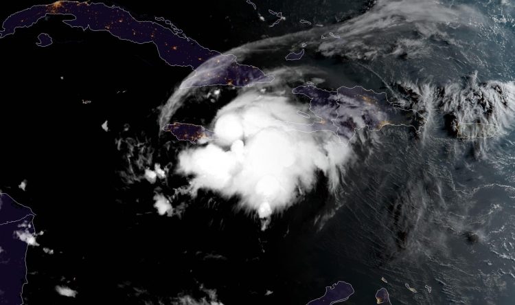 Imagen de satélite de la tormenta tropical Grace. Foto: NOAA NWS national Hurricane Center/Facebook.