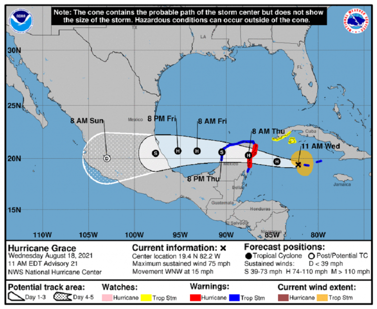 Fráfico: Centro Nacional de Huracanes (NHC).