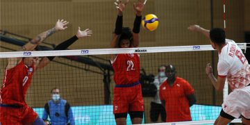 Acción de juego del partido entre Cuba y Baréin, ganado por los cubanos, en el Campeonato Mundial Sub-21 de voleibol masculino. Foto: FIVB vía Jit.