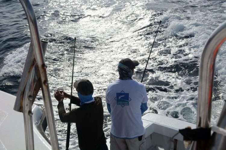 Momentos de la  2da jornada del VIII Torneo Internacional de Pesca Deportiva Big Game Trolling Jardines del Rey, que se desarrolla en Cayo Guillermo, Ciego de Avila, Cuba, el 28 octubre de 2021.                FOTO: Osvaldo Gutiérrez Gómez/ACN.